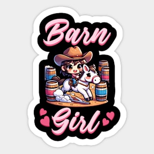 Barn Girl I Equestrian Pony Horse Fan Sticker